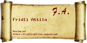 Fridli Attila névjegykártya